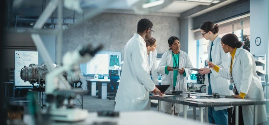 people working in a lab